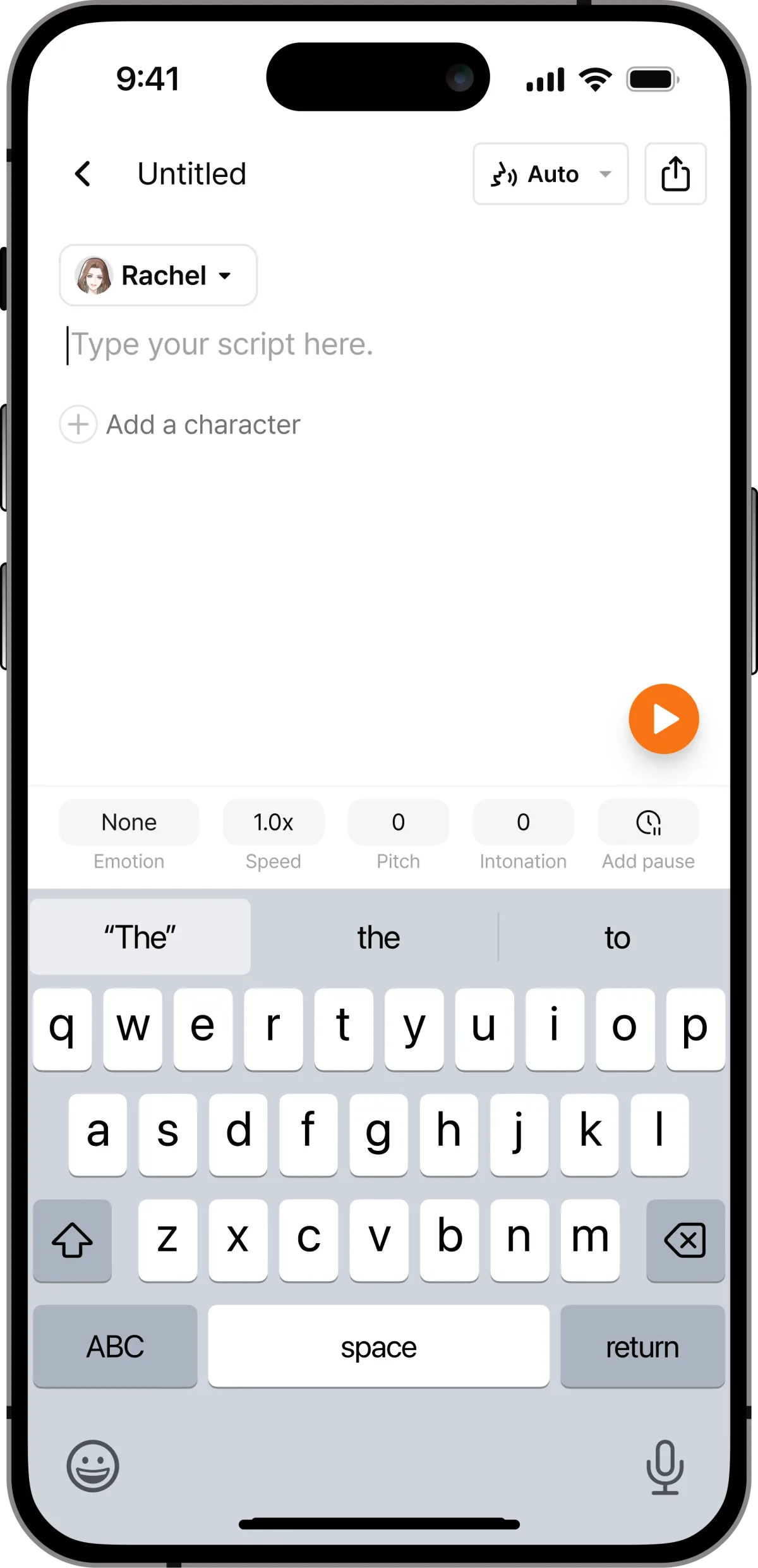 Starting a new project in the app