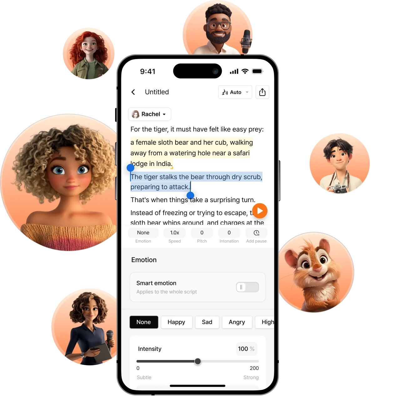 Typecast app screen