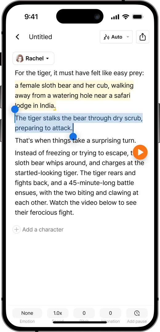 The Typecast app open on a phone